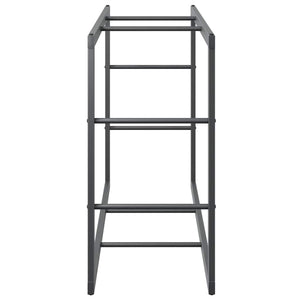 Schwarzes Brennholzregal aus Stahl, 110 cm