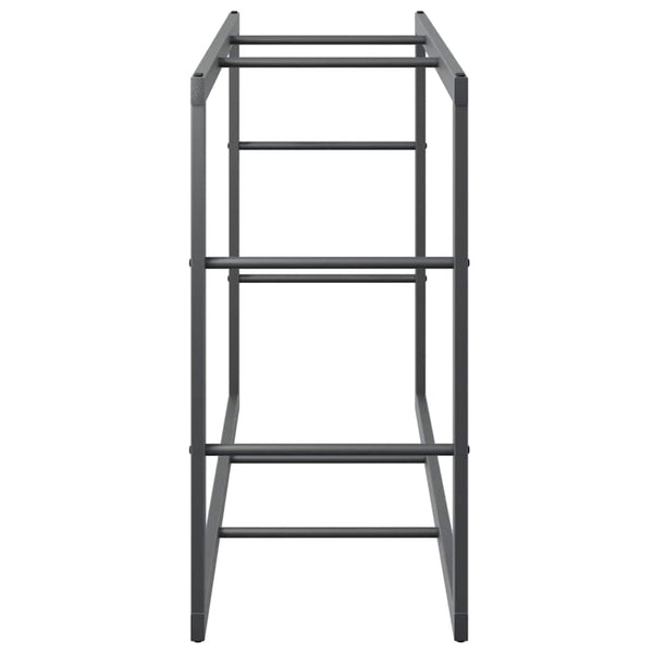Schwarzes Brennholzregal aus Stahl, 110 cm