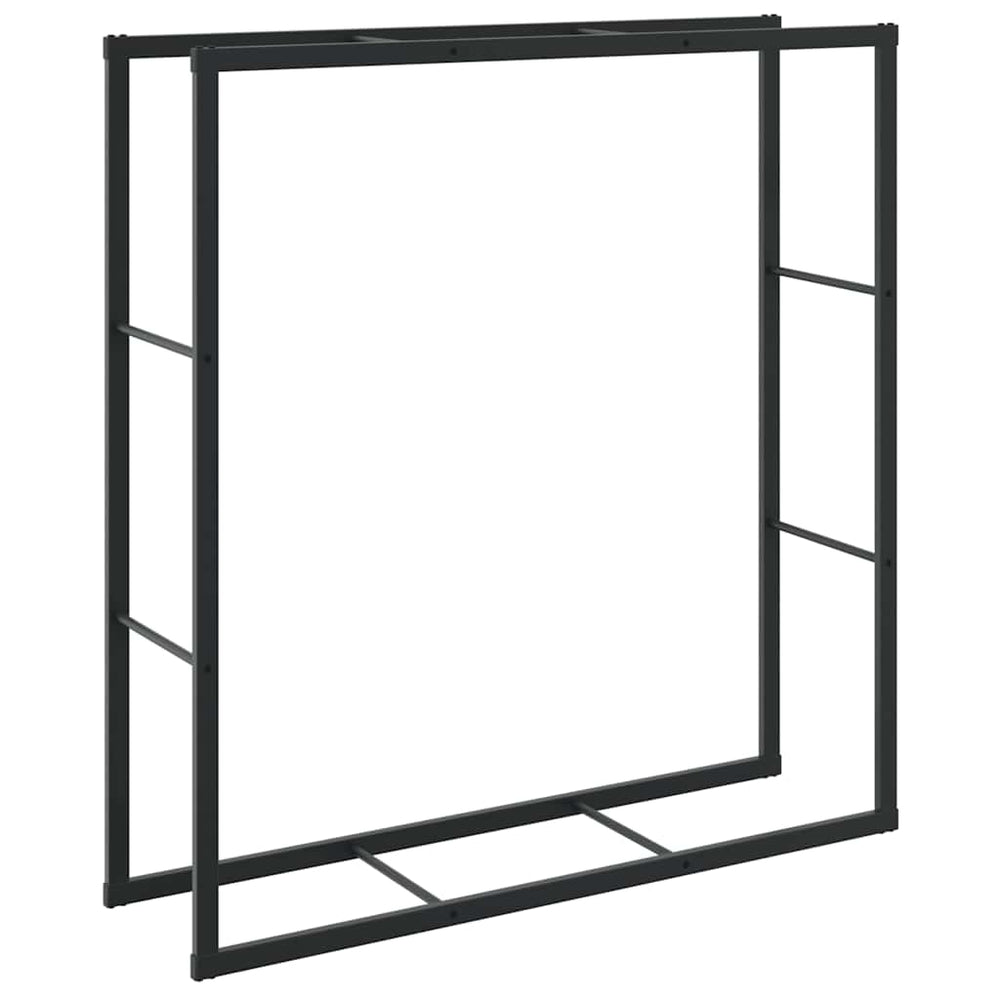 Schwarzes Stahl Brennholzregal 110x30x116cm