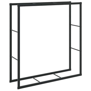 Schwarzes Stahl Brennholzregal 110x30x116cm