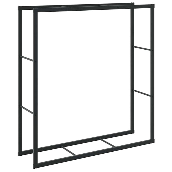 Schwarzes Stahl Brennholzregal 110x30x116cm