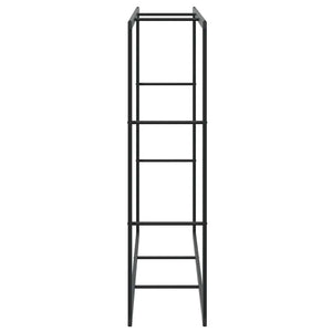 Schwarzes Stahl Brennholzregal 110x30x116cm