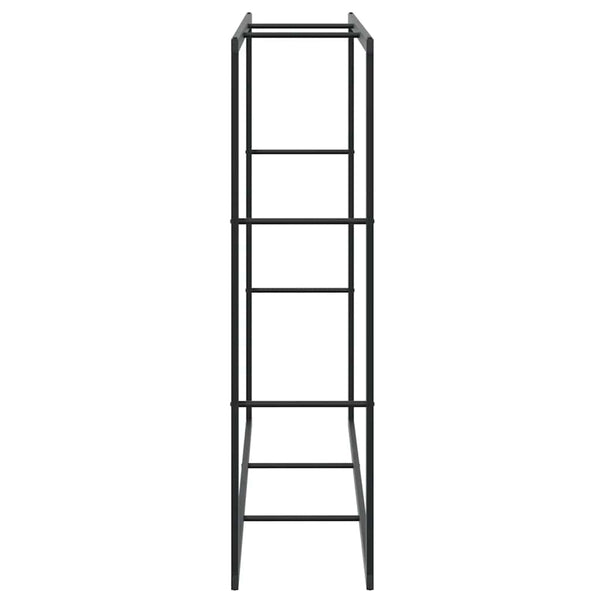 Schwarzes Stahl Brennholzregal 110x30x116cm