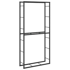 Brennholzregal Schwarz Stahl 100x30x209 cm