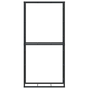 Brennholzregal Schwarz Stahl 100x30x209 cm