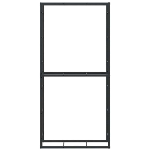 Brennholzregal Schwarz Stahl 100x30x209 cm