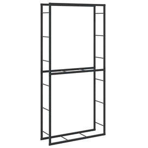 Brennholzregal Schwarz Stahl 100x30x209 cm