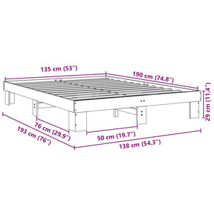 Eichenbettgestell 135x190 cm ohne Matratze