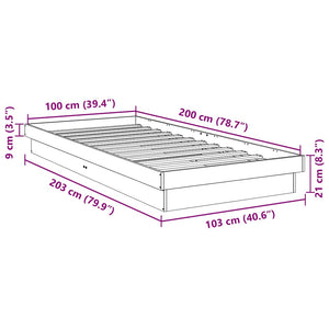 Massivholzbett 100x200 cm Eiche ohne Matratze