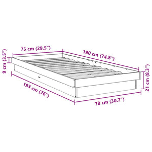 Massivholzbett 75x190 cm Eiche ohne Matratze