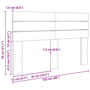 Kopfteil 120 cm Eiche Massivholz