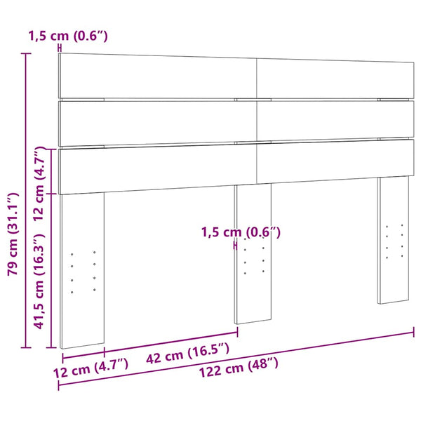 Kopfteil 120 cm Eiche Massivholz