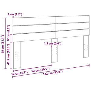 Kopfteil 140 cm Eiche Massivholz