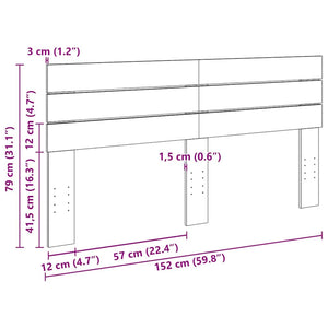 Kopfteil 150 cm Eiche Massivholz