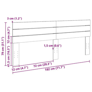 Kopfteil 180 cm Eiche Massivholz