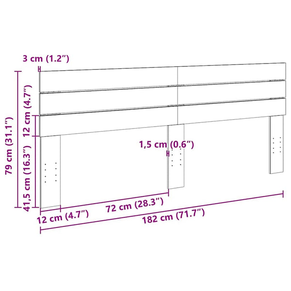 Kopfteil 180 cm Eiche Massivholz