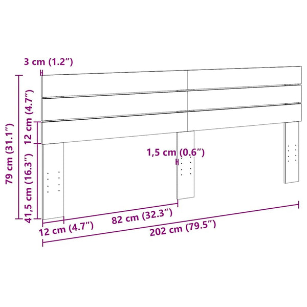 Kopfteil Eiche Massivholz 200 cm
