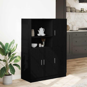2-tlg Küchenschrank Set Schwarz