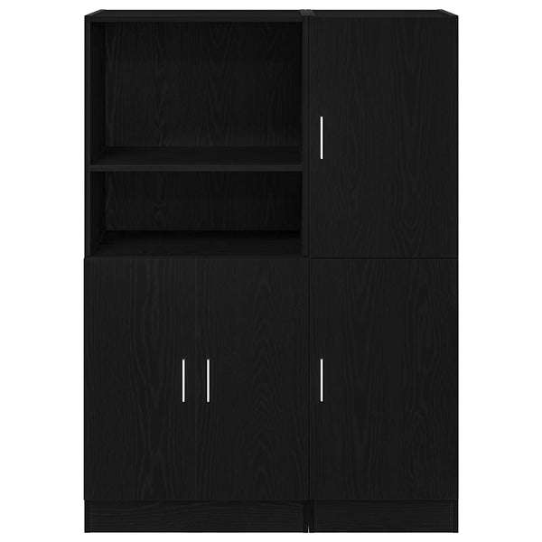 2-tlg Küchenschrank Set Schwarz