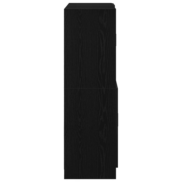 2-tlg Küchenschrank Set Schwarz