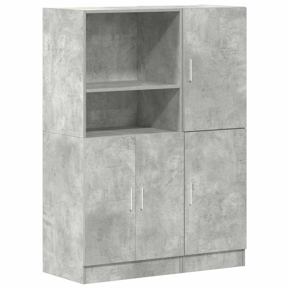 2-tlg. Küchenschrank-Set Betongrau