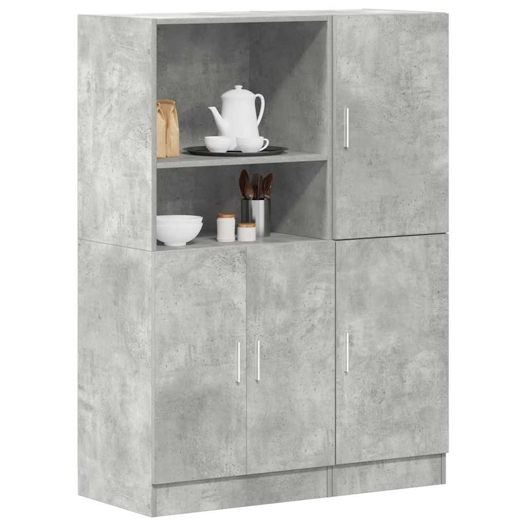 2-tlg. Küchenschrank-Set Betongrau