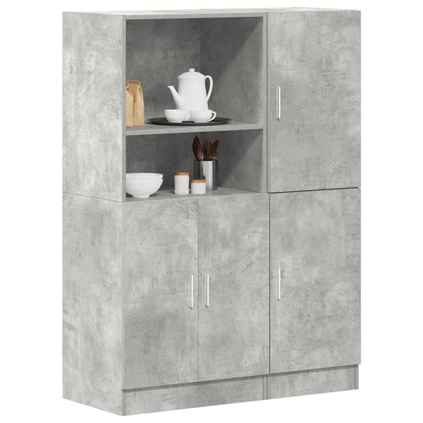 2-tlg. Küchenschrank-Set Betongrau