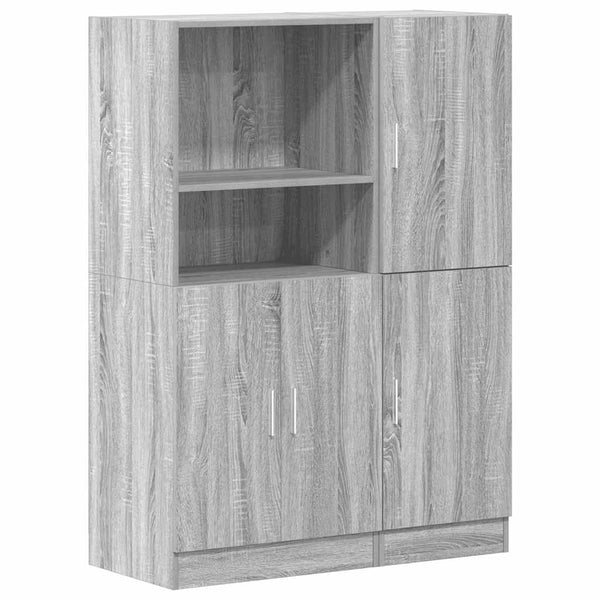2-tlg Küchenschrank Set Grau Sonoma