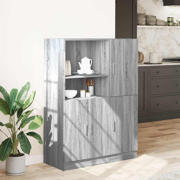 2-tlg Küchenschrank Set Grau Sonoma