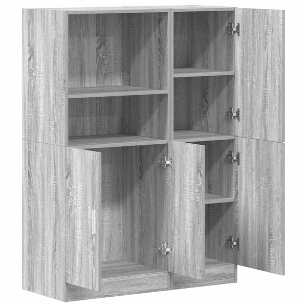 2-tlg Küchenschrank Set Grau Sonoma