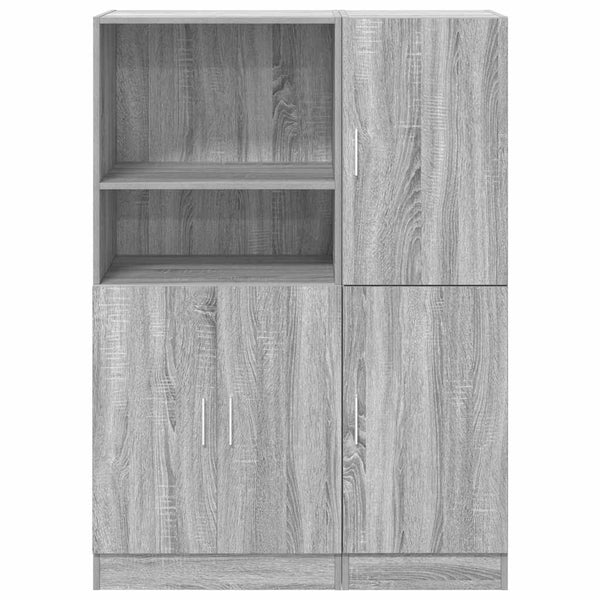 2-tlg Küchenschrank Set Grau Sonoma