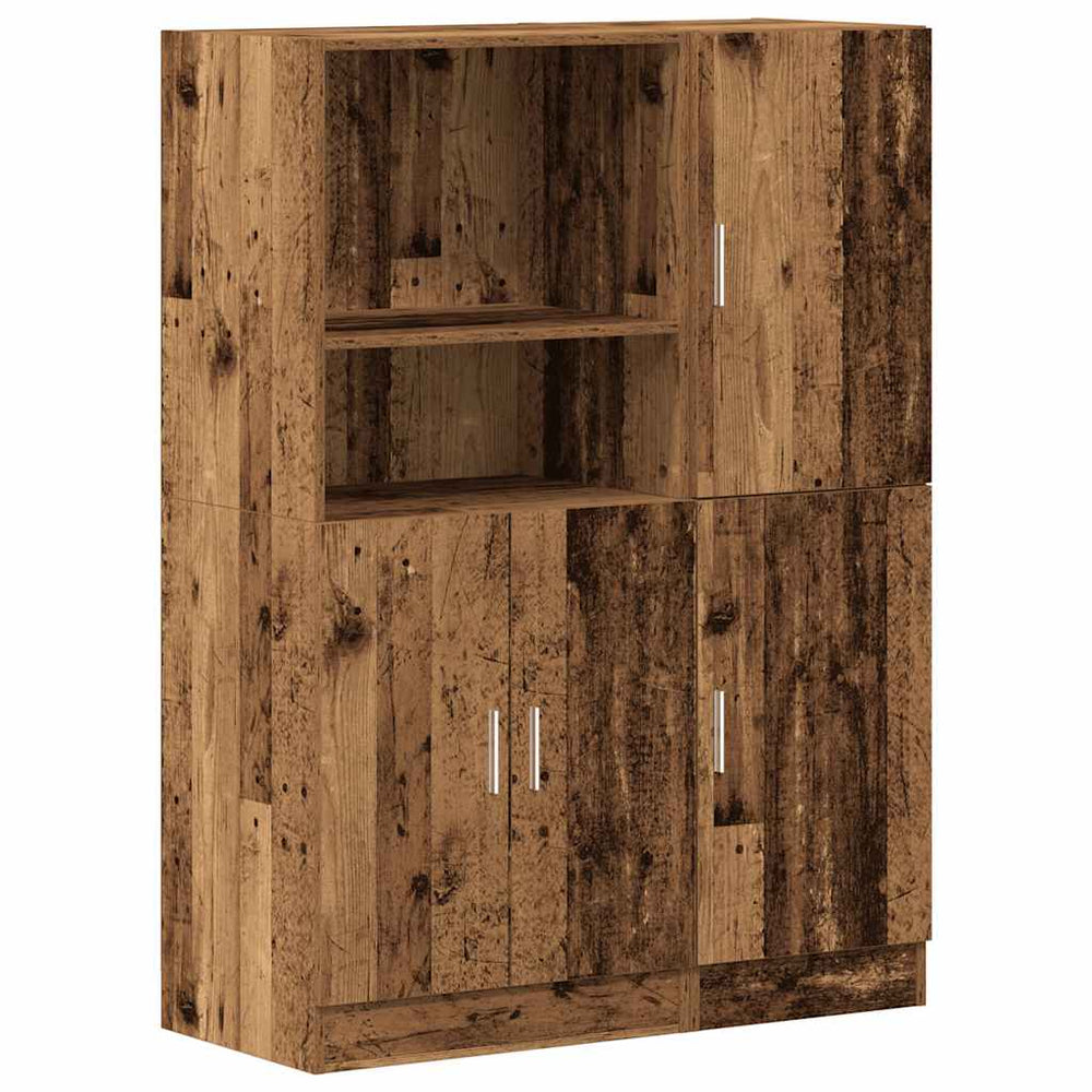 2-tlg. Küchenschrank-Set Altholz-Optik