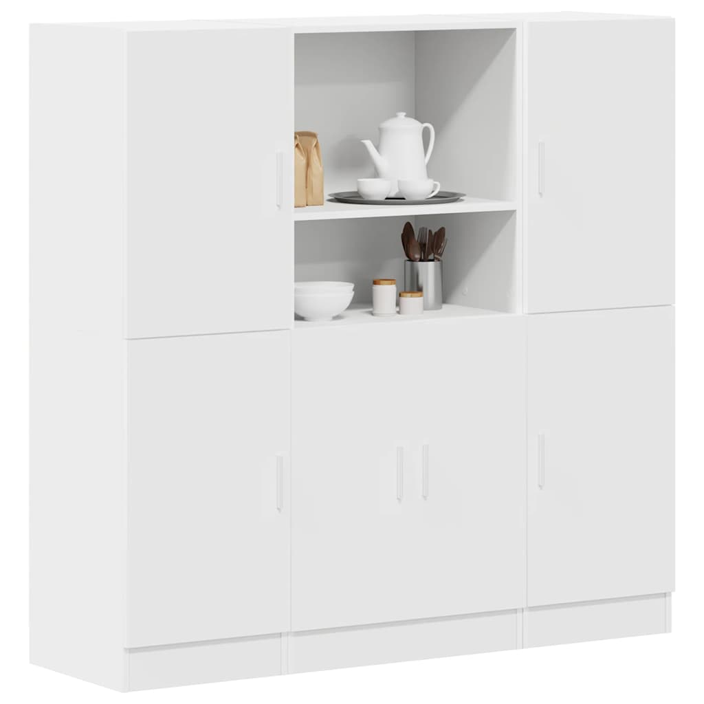 3-tlg Küchenschrank Set Weiß