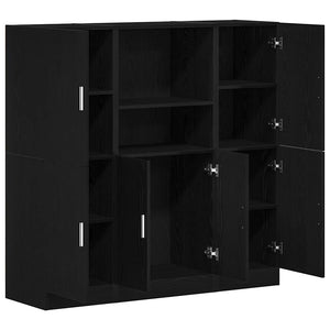 3-tlg Küchenschrank Set Schwarz