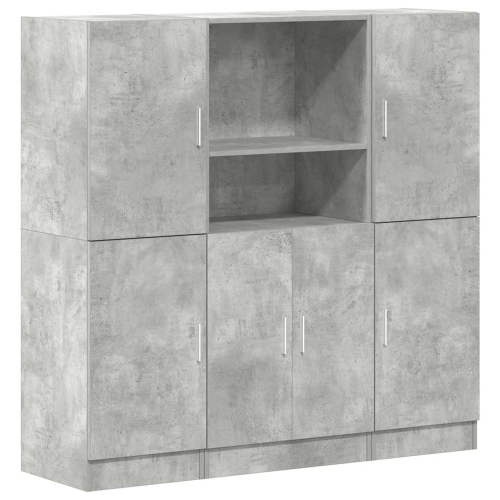 3-tlg Küchenschrank-Set Betongrau