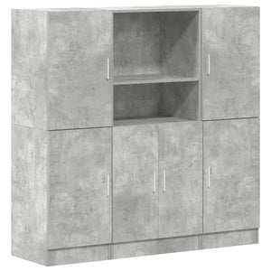 3-tlg Küchenschrank-Set Betongrau