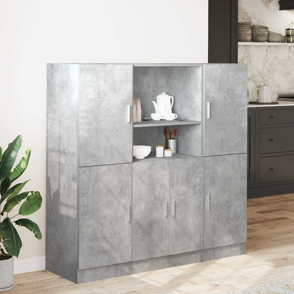 3-tlg Küchenschrank-Set Betongrau
