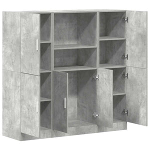 3-tlg Küchenschrank-Set Betongrau