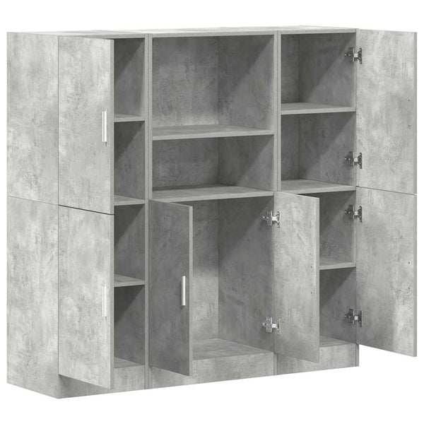 3-tlg Küchenschrank-Set Betongrau