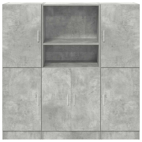 3-tlg Küchenschrank-Set Betongrau
