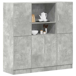3-tlg Küchenschrank-Set Betongrau