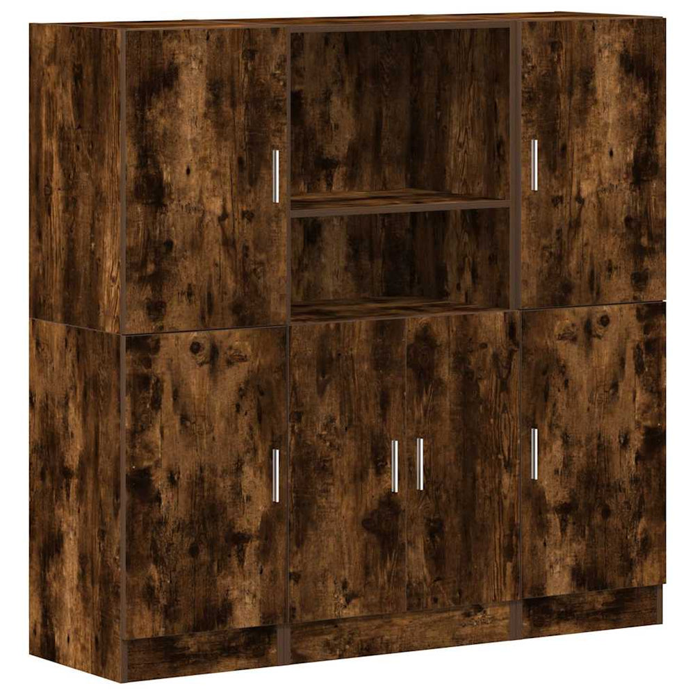 3-tlg Küchenschrank Set Räuchereiche