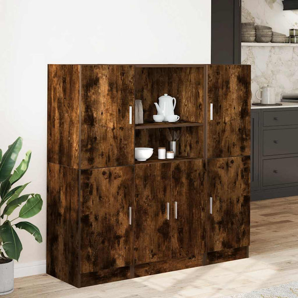 3-tlg Küchenschrank Set Räuchereiche