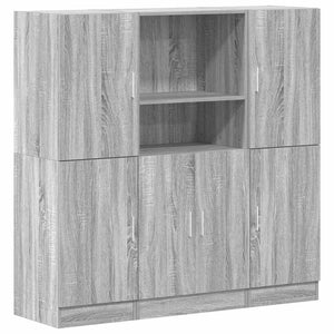 3-tlg Küchenschrank Set Grau Sonoma