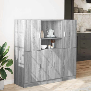 3-tlg Küchenschrank Set Grau Sonoma