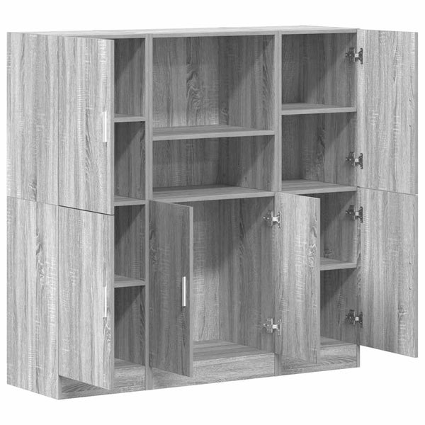 3-tlg Küchenschrank Set Grau Sonoma