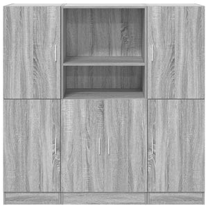 3-tlg Küchenschrank Set Grau Sonoma