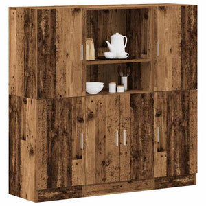3-tlg Küchenschrank Set Altholz-Optik