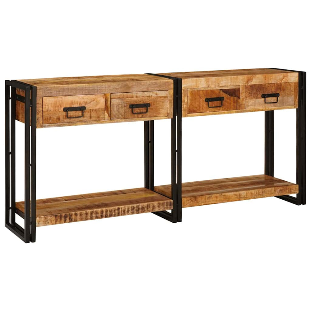 Massivholz Konsolentische 2er Set Braun