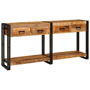 Massivholz Konsolentische 2er Set Braun